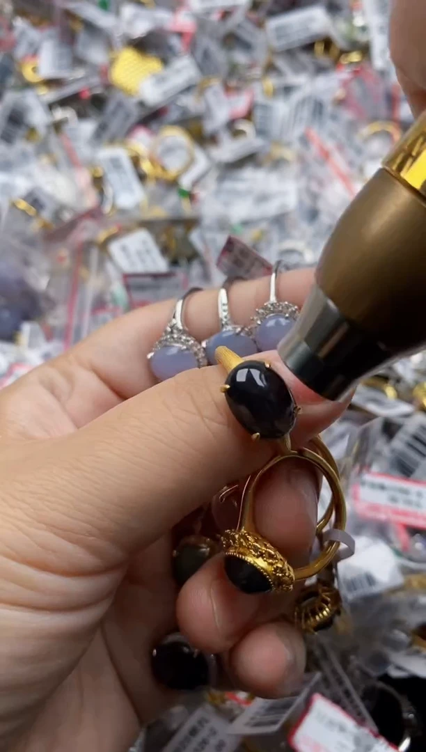 翡翠戒指银S925镶嵌5555---5