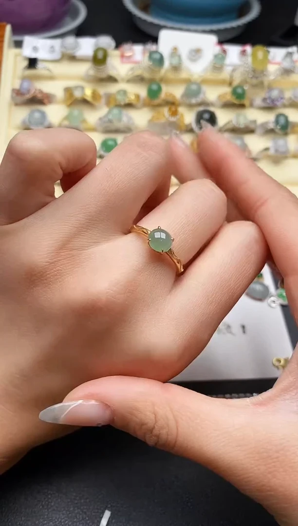 【闪购商品】翡翠戒指银S925镶嵌77777777+10