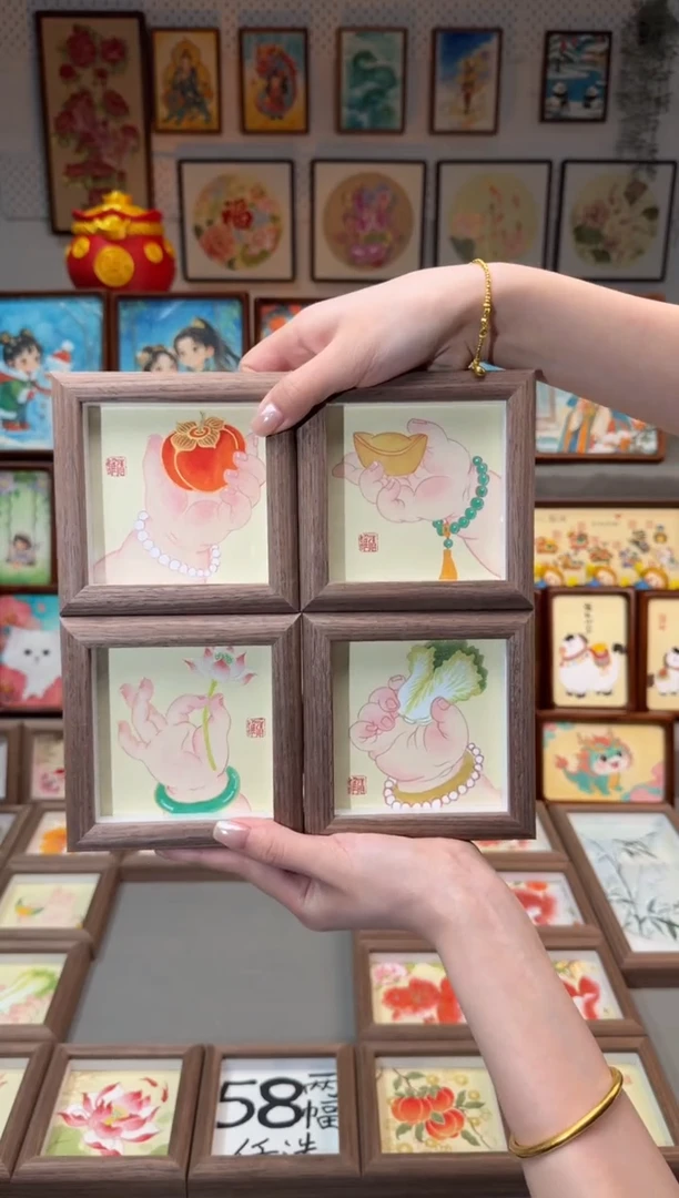 国画四幅小手 手绘国画12