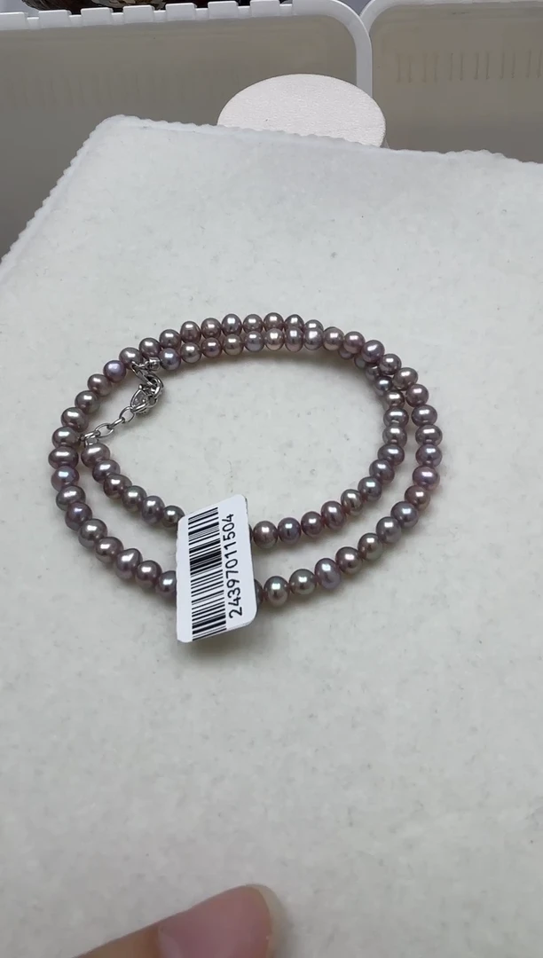 银S925镶嵌项链淡水珍珠项链