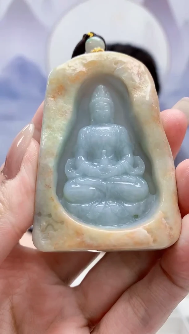 定制翡翠未镶嵌5060MM-毛货挂件60