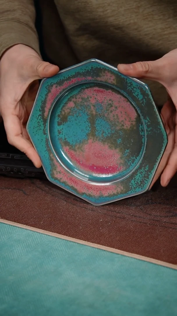 【闪购商品】239-1八方壶承（炉钧釉）