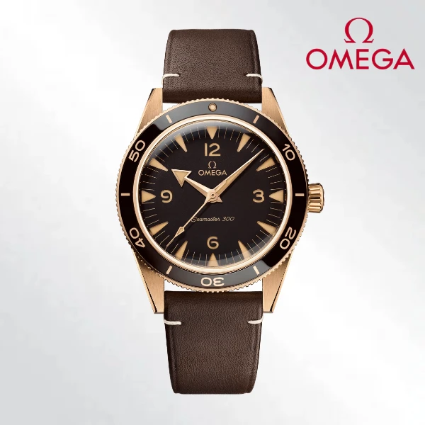 99新 Omega/欧米茄 海马300青铜金/表径41mm/公价110000/复古手表
