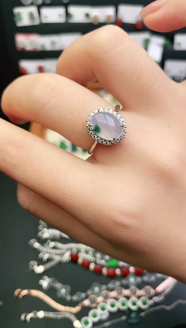 银S925镶嵌戒指翡翠0