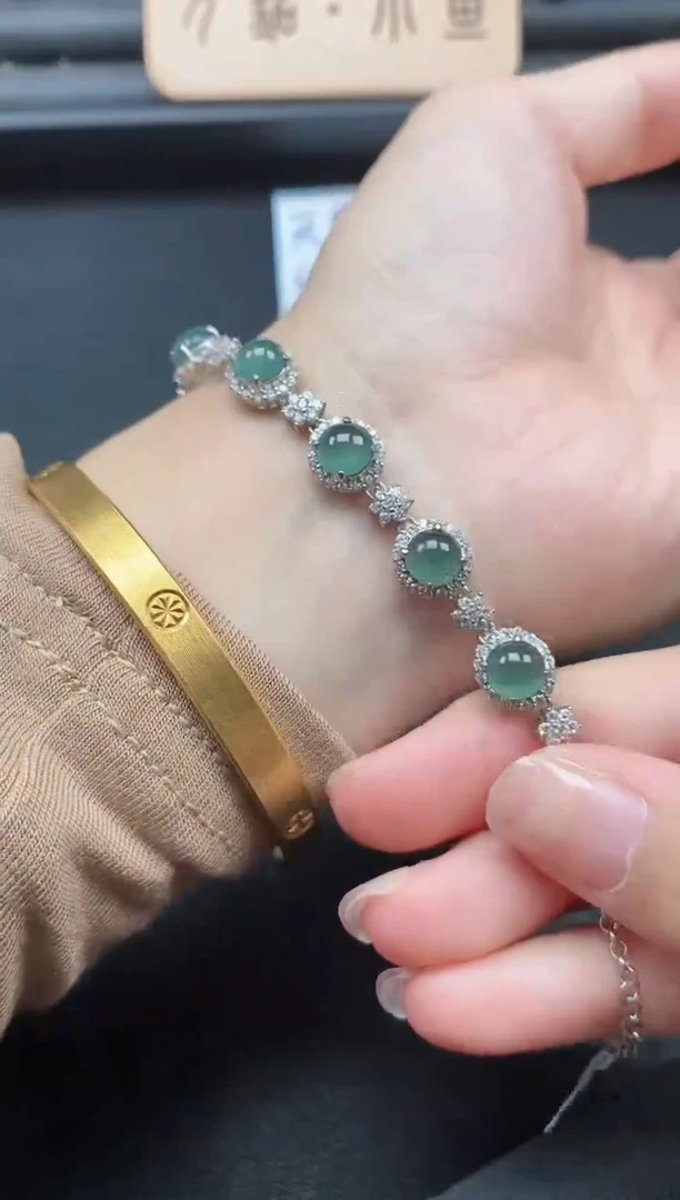 翡翠戒指银S925镶嵌51511