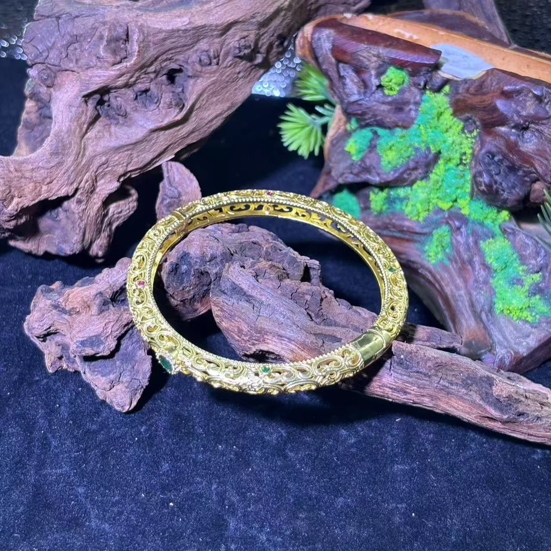 天然A货翡翠珐琅手镯-F02