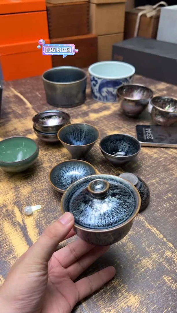 龙牌百花二才盖碗