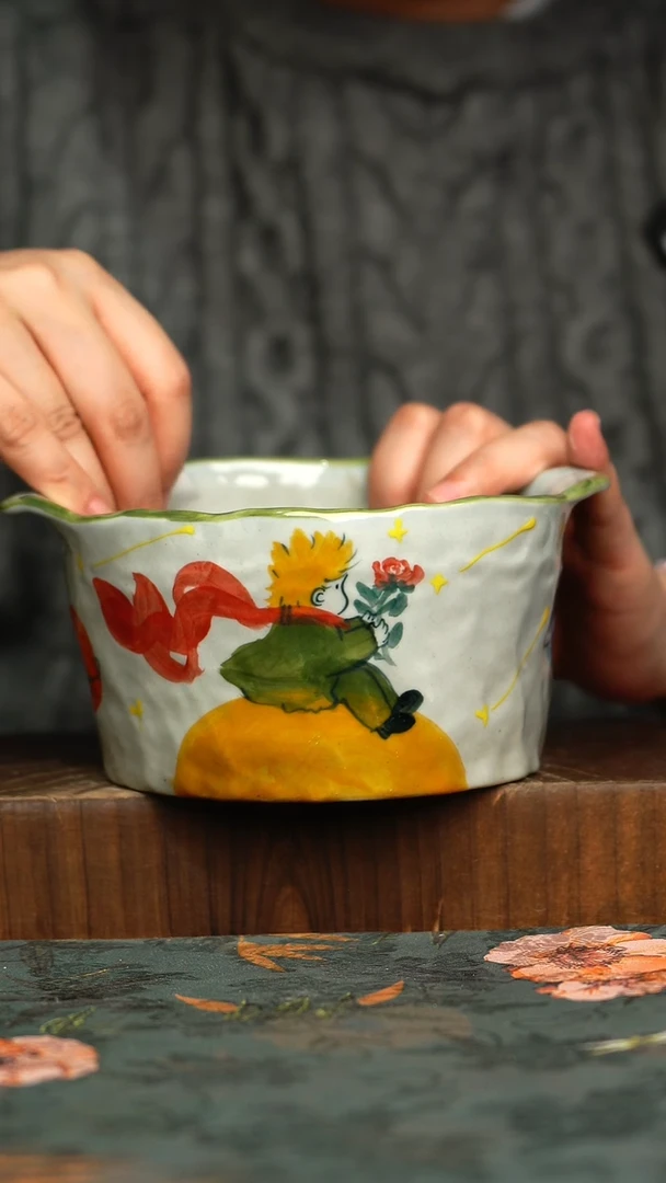 杯釉下彩手工手绘同款陶器