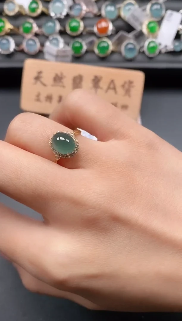 银S925镶嵌戒指翡翠111