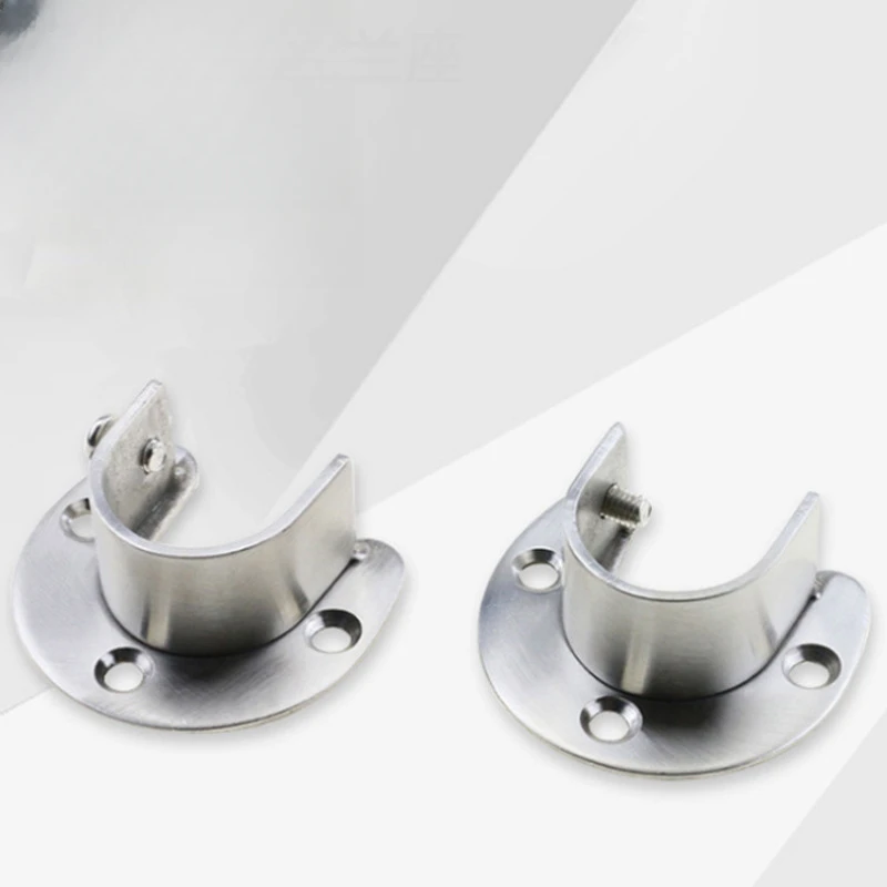 不锈钢法兰座 撑杆托 挂衣杆座衣柜管托 座加厚实心耐用