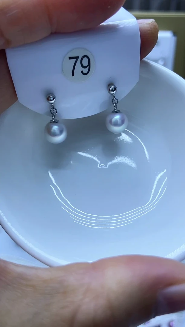 银S925镶嵌耳饰淡水珍珠79