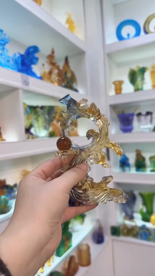手工艺品琉璃鱼摆件