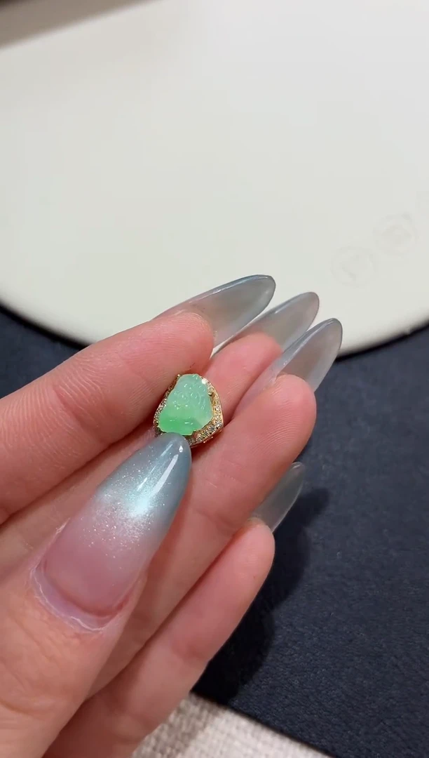 吊坠(不含链)银S925镶嵌翡翠吊坠