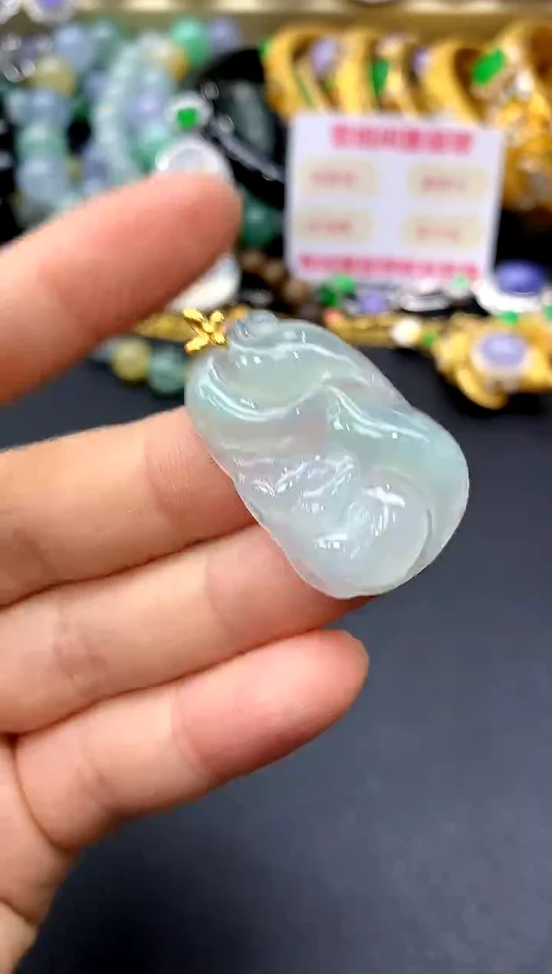 吊坠(不含链)18K金镶嵌翡翠298-中国好珍宝