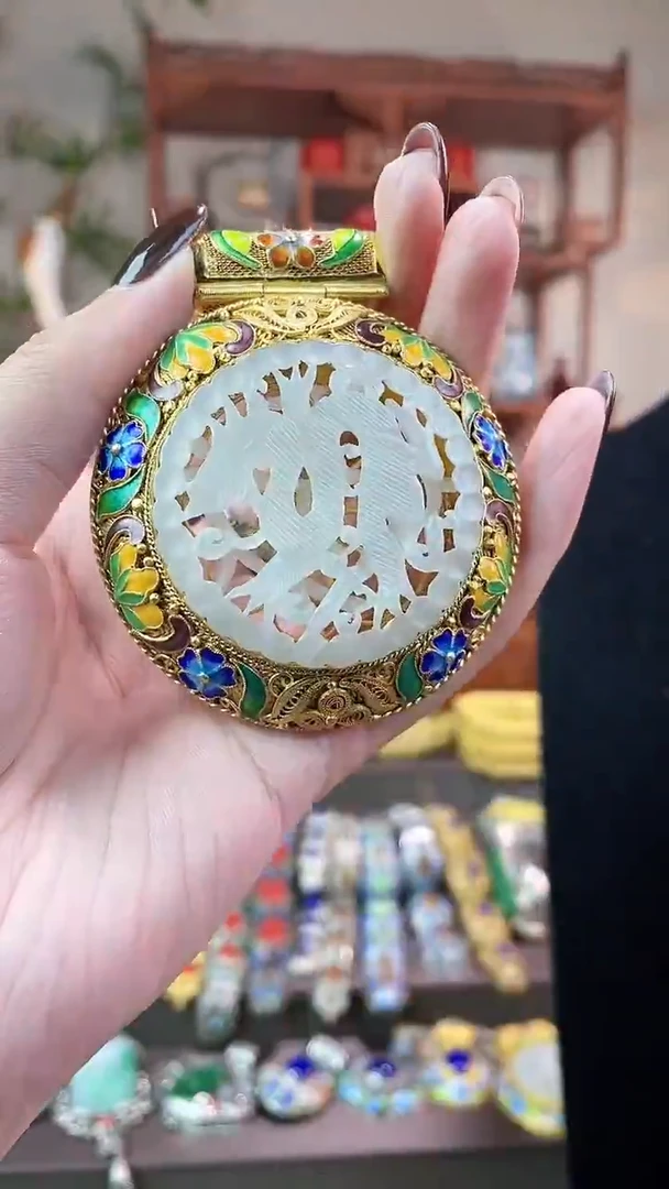?*魂非遗手工花丝镶嵌吊坠