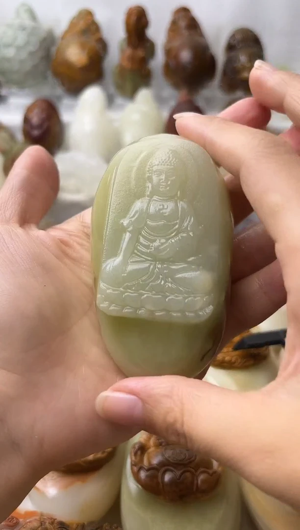 石材天然方解石棉纹正常介意勿拍不退换大日如来微瑕