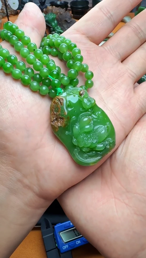 和田玉未镶嵌挂件和和美美01