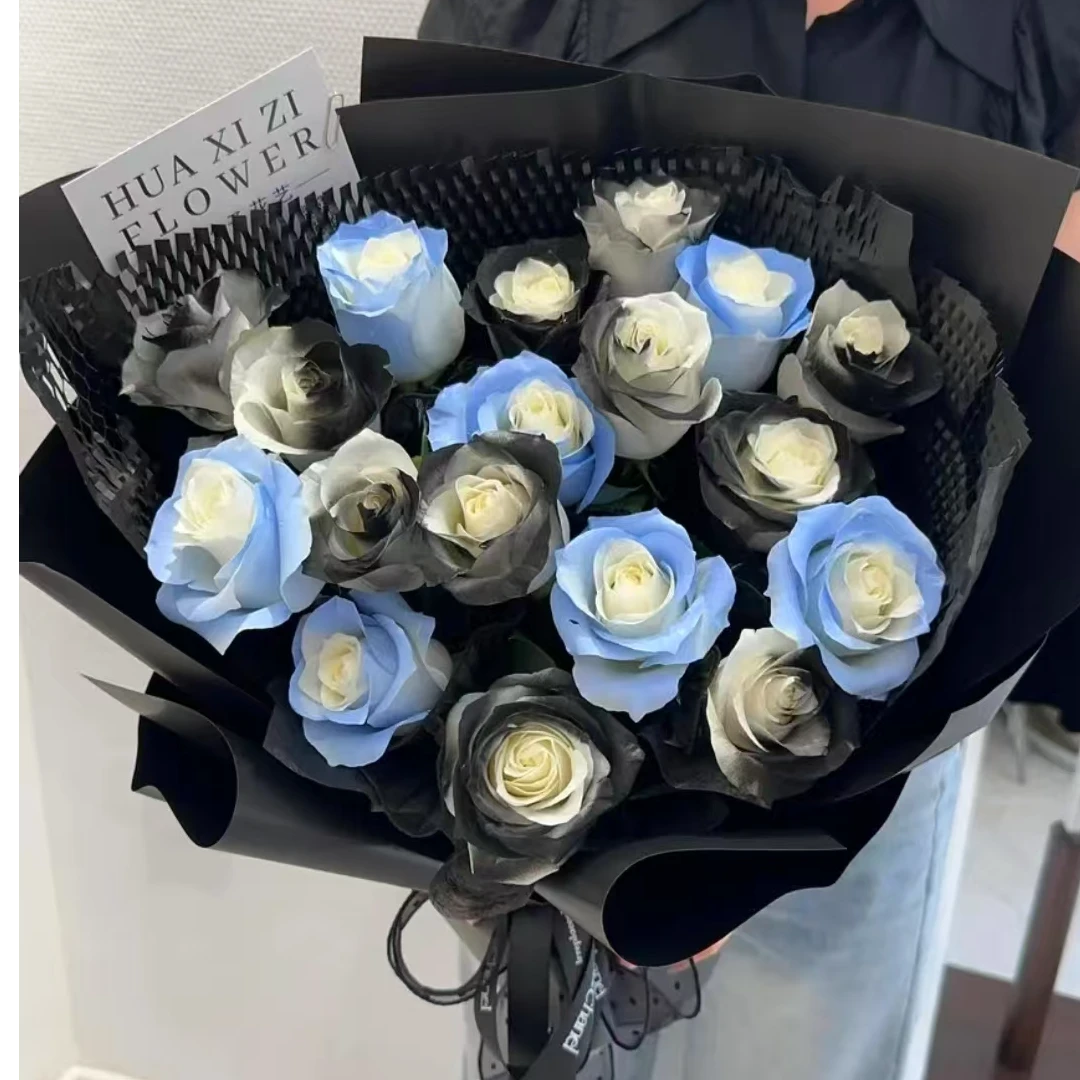 碎冰蓝玫瑰花束送女友送男生生日礼物生日鲜花小时达鲜花送货上门