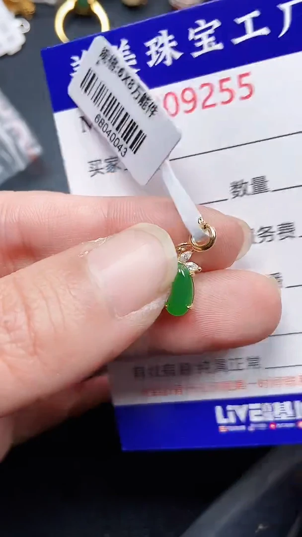 颈饰银S925镶嵌翡翠9255