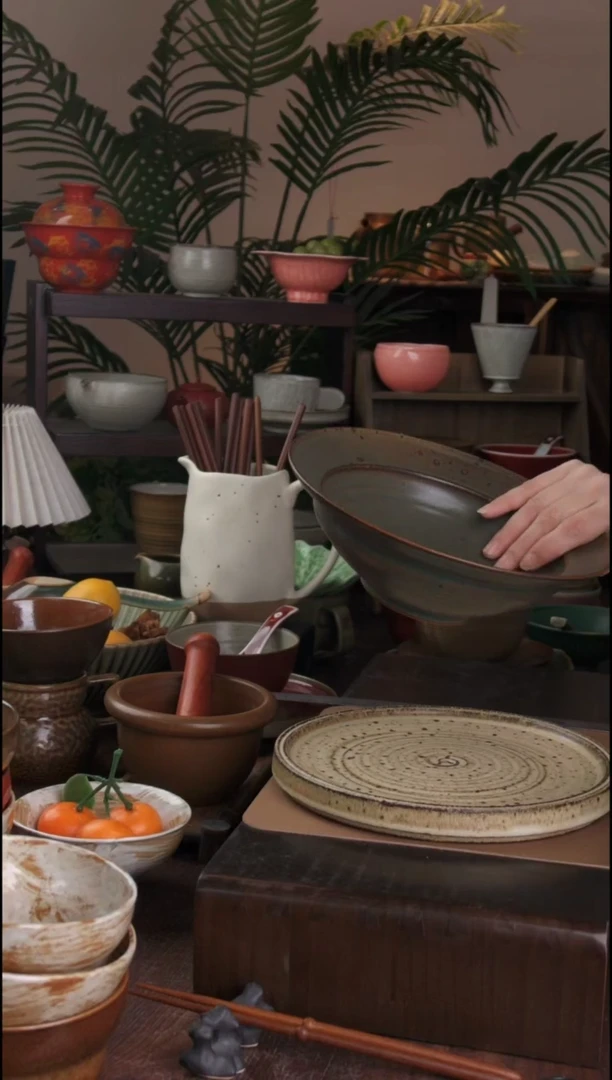碗景德镇手工高温餐具春盛草帽