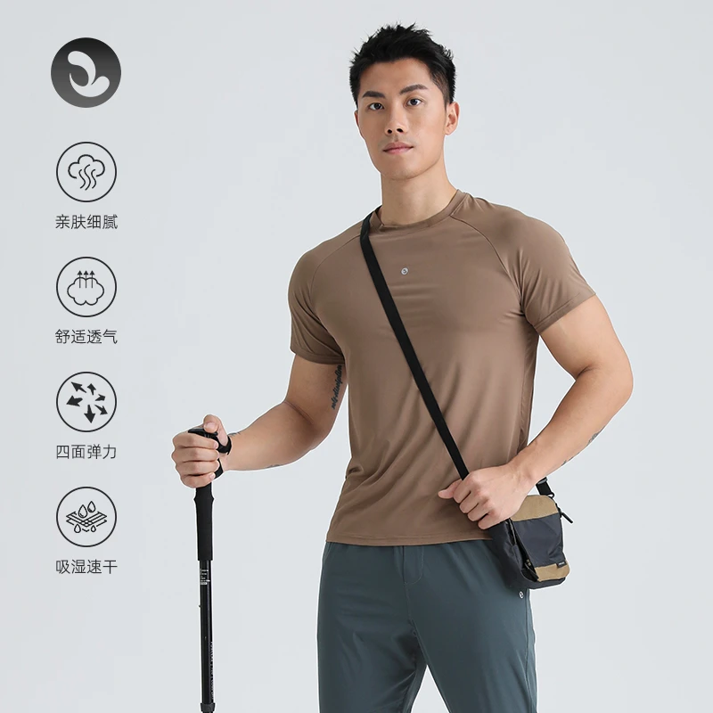 SOSOLEMON 春季训练男跑步徒步运动速干衣短袖健身修身透气排汗吸