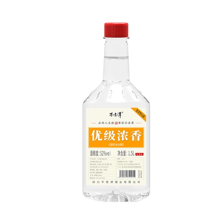 不老潭粮食酒 优级浓香高粱酒 浓香型白酒 52度 1.5L 1瓶