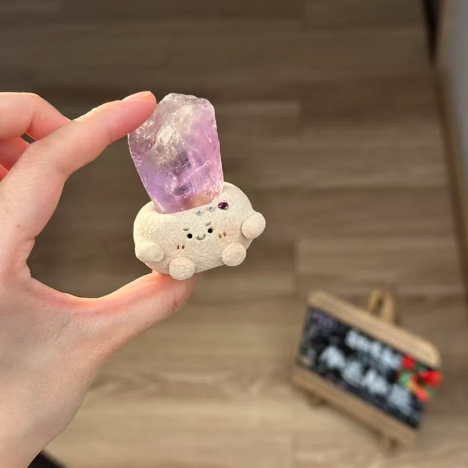 水晶小豆丁可爱冰透紫