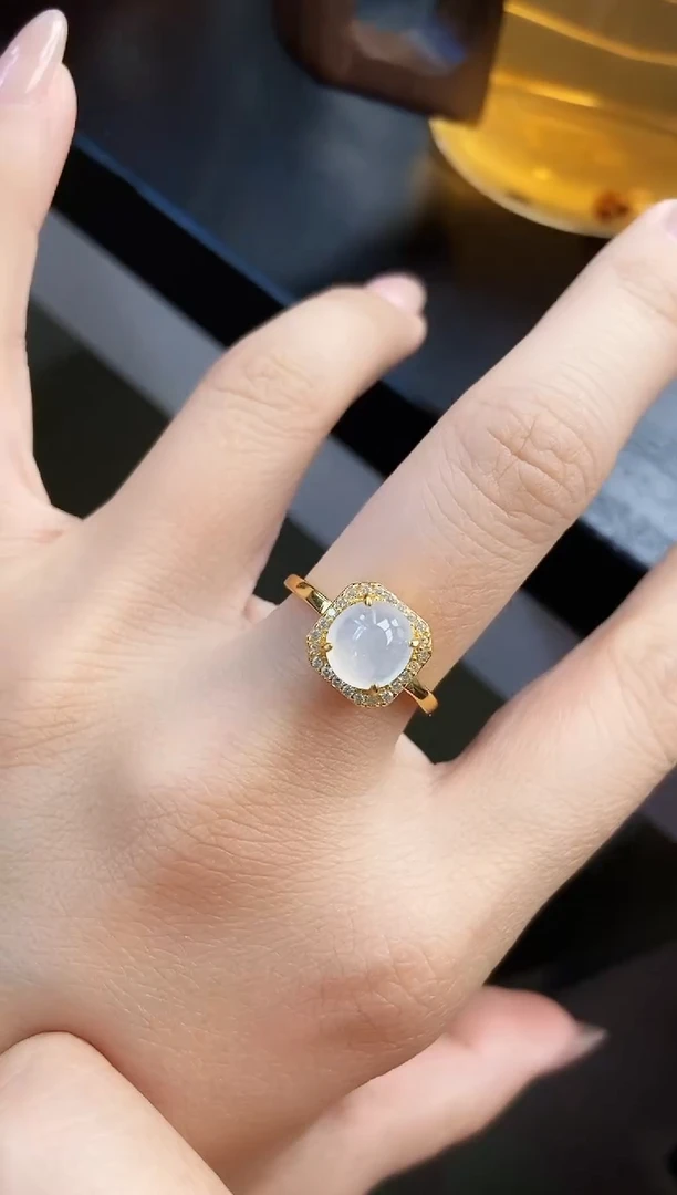 银S925镶嵌戒指翡翠1