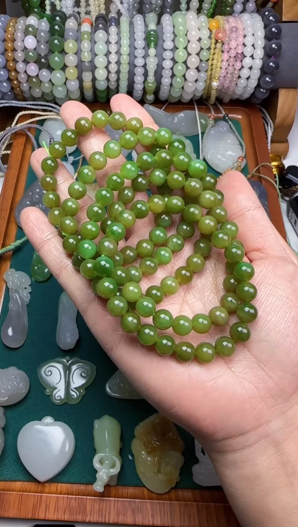 【闪购商品】和田玉无未镶嵌8mm手串多样性发其一