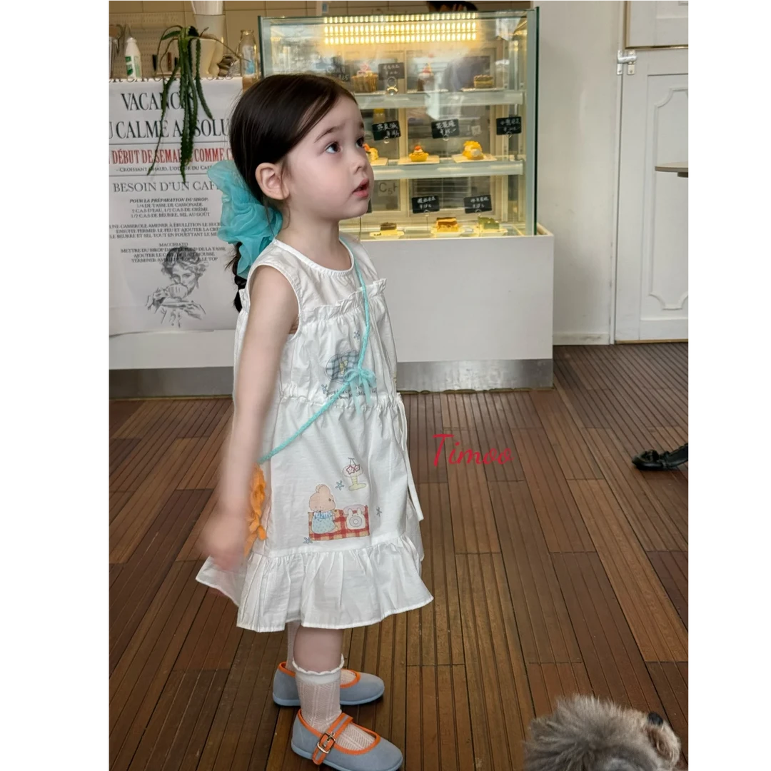 甜美女童装夏季新款卡通休闲背心裙宽松可爱儿童连衣裙