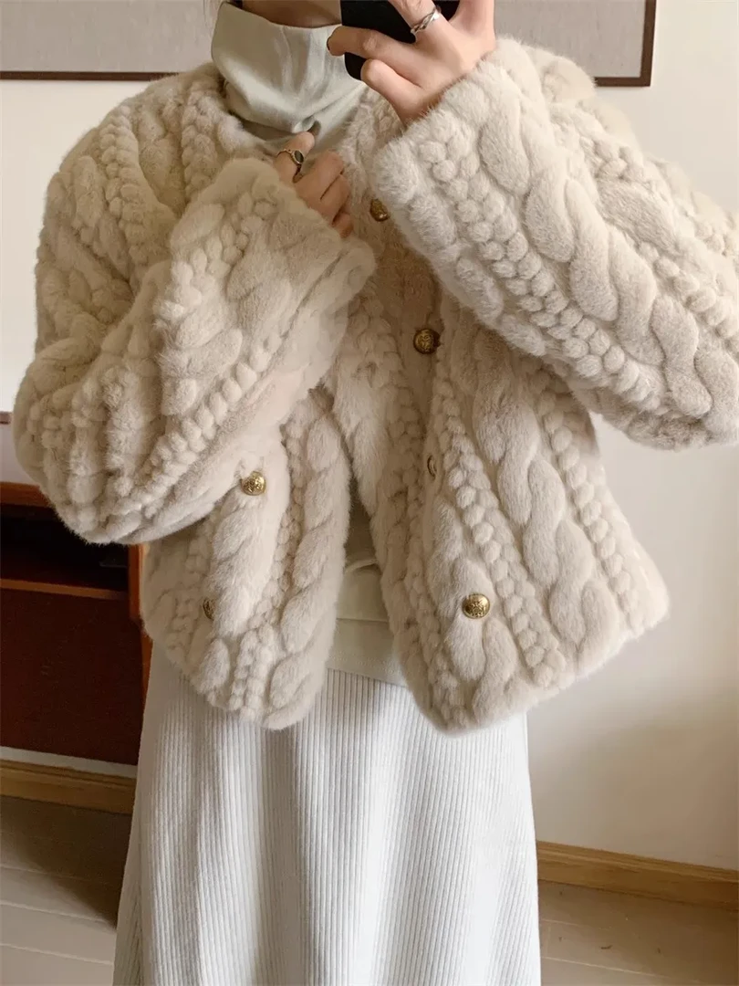 冬季毛毛外套宽松时尚女洋气毛绒大衣加厚显瘦气质