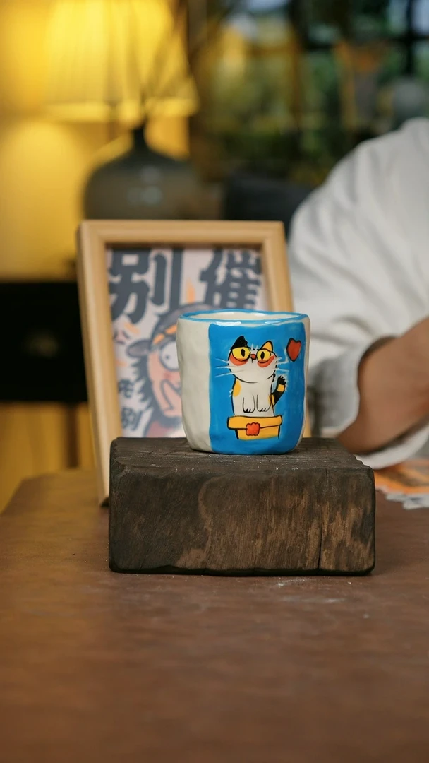 摆件亲工手绘陶瓷～