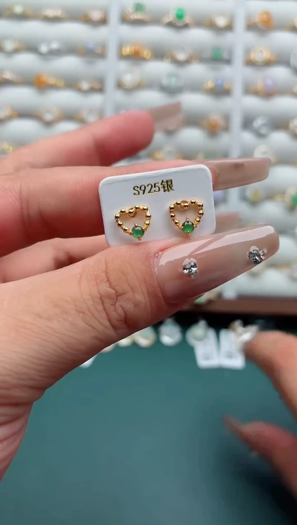 吊坠(不含链)银S925镶嵌翡翠.