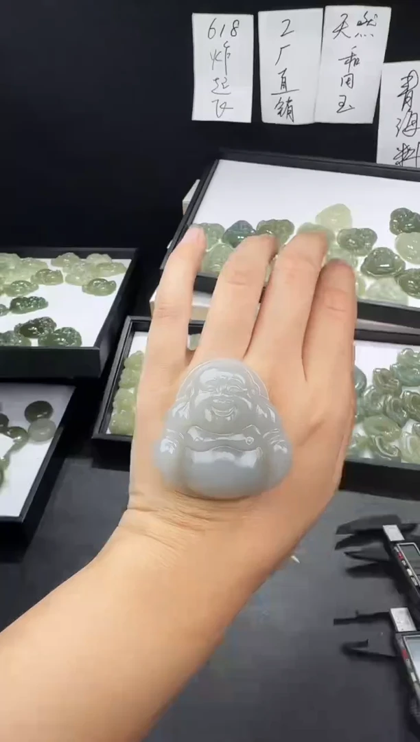 和田玉未镶嵌颈饰47烟紫佛公