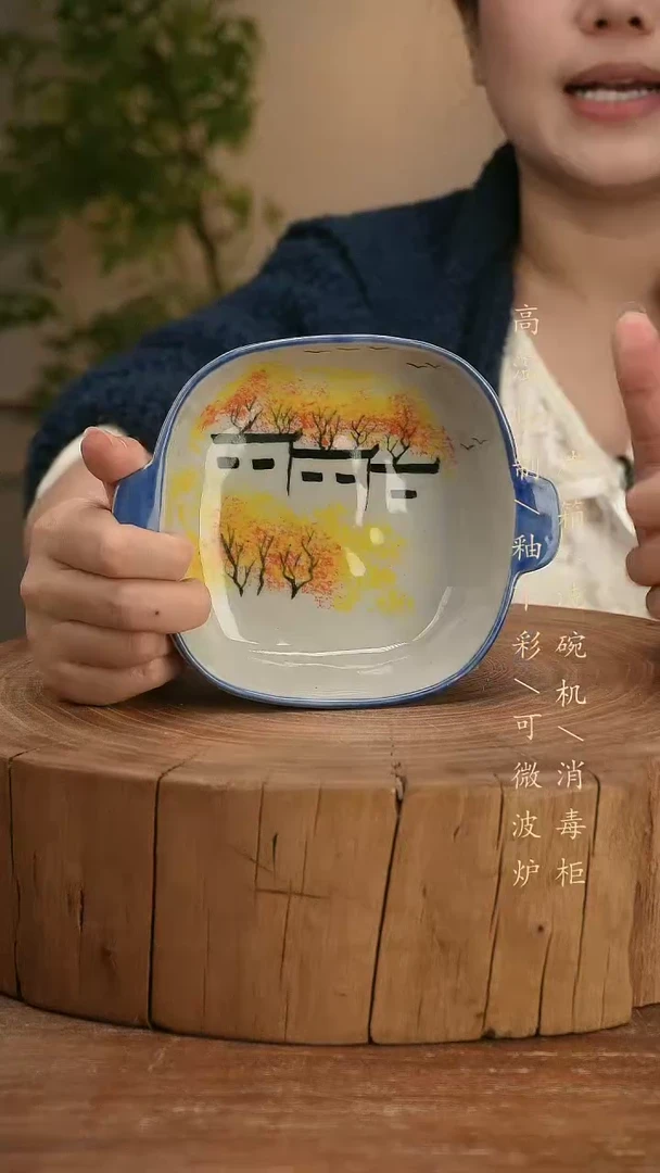 碗瓷景德镇手工手绘高温瓷釉下彩