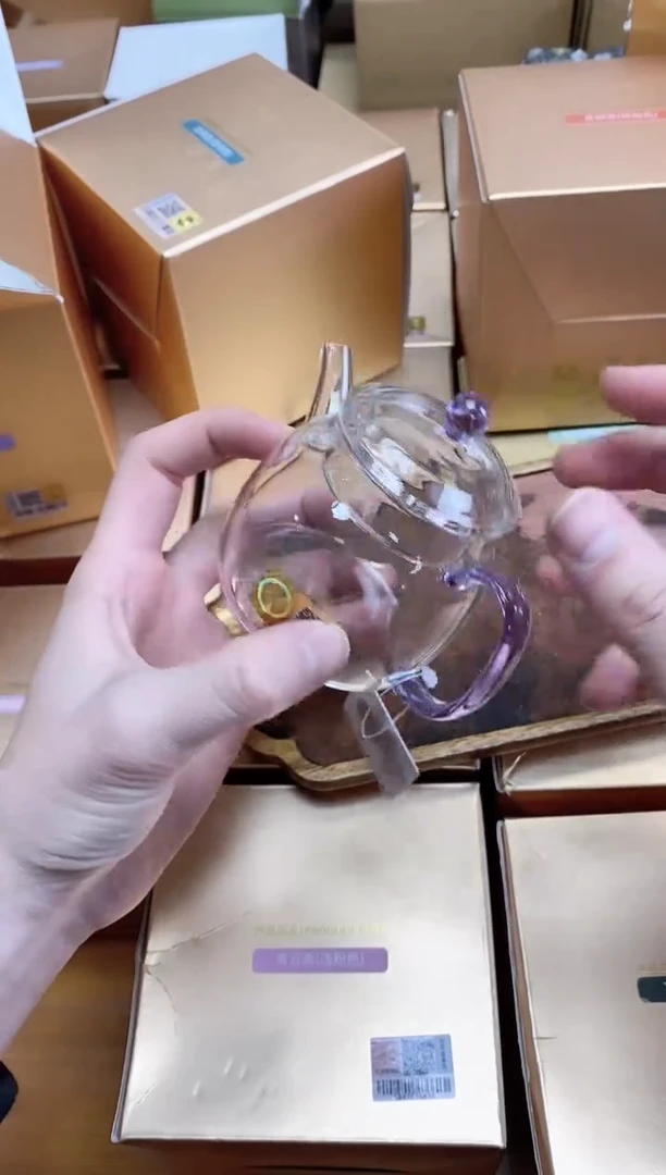 【闪购商品】禾器金标言卿壶浅紫色+风谜茶巾