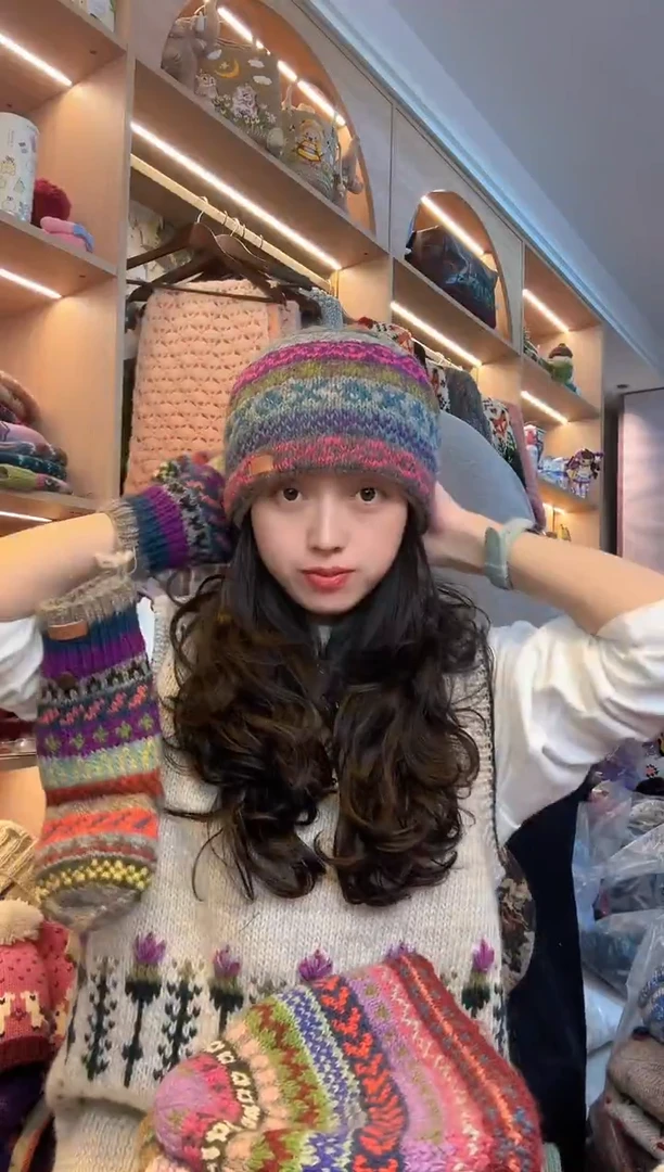 羊毛山****子百羊毛五指手套B516