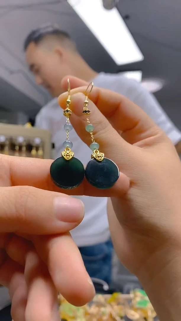 【闪购商品】翡翠耳饰合金0137翡翠耳钩