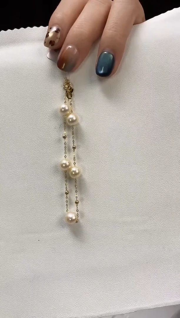 18K金镶嵌手链海水珍珠7-7.5海水珍珠手链