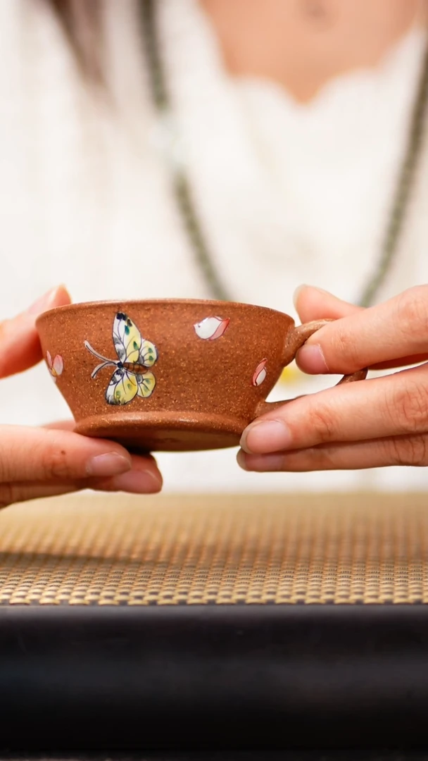 18小鱼段泥珐琅把子杯