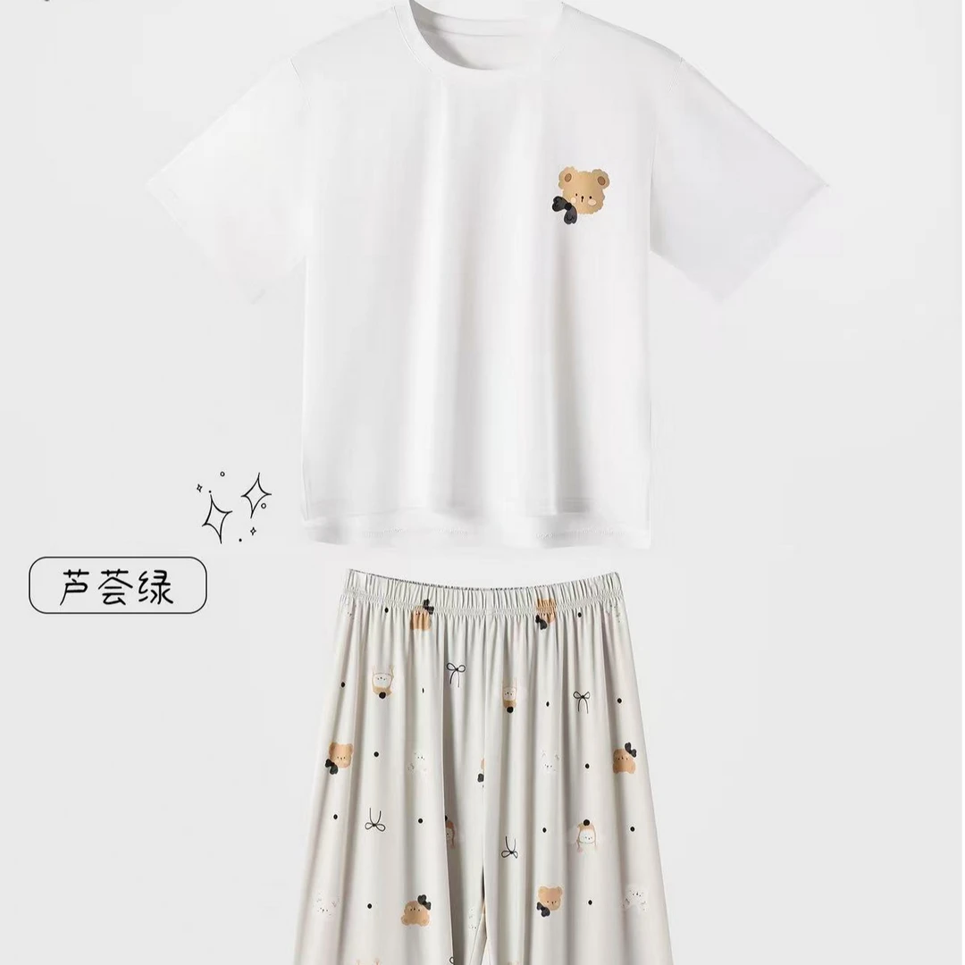 【葛行长订制】碎花家居套装女士睡衣短袖长裤两件套DZ2516