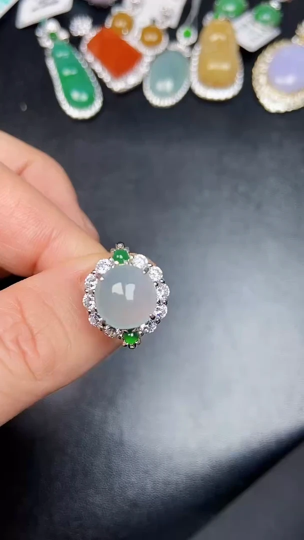 银S925镶嵌戒指翡翠1830