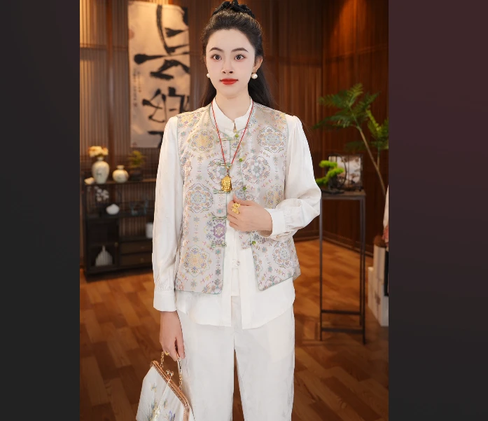 梦岚《淮川》国风新中式气质显瘦女装上衣马甲外套