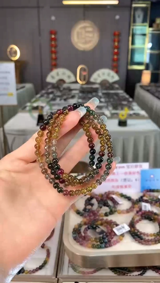 未镶嵌老矿碧玺三圈手串5mm+碧玺多样性发一条mz