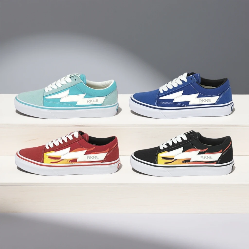 REVENGEXSTORMFLAMEOS复仇风暴低帮闪电鞋帆布滑板鞋潮