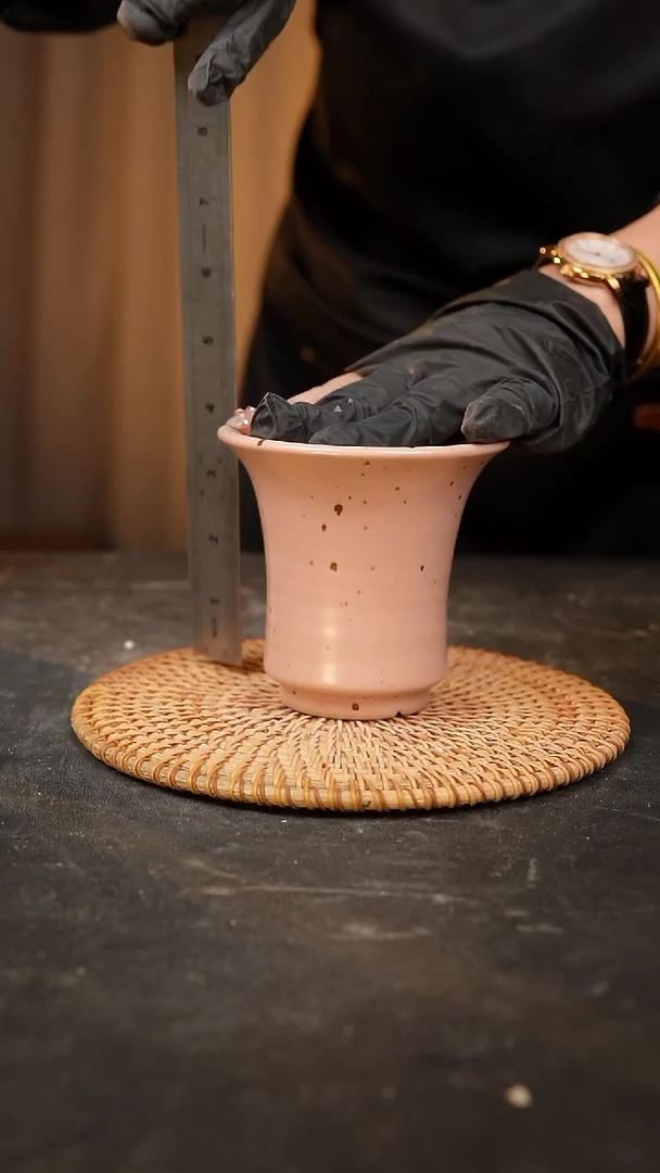 【闪购商品】瓷片泥泥手工花盆口8高10