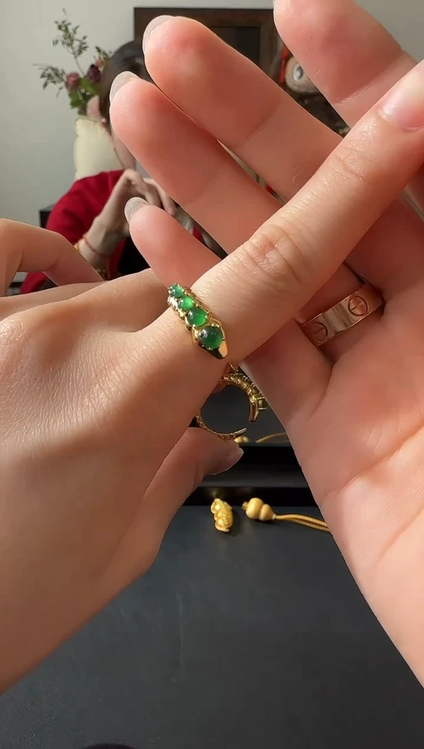 【闪购商品】翡翠戒指银S925镶嵌银镶