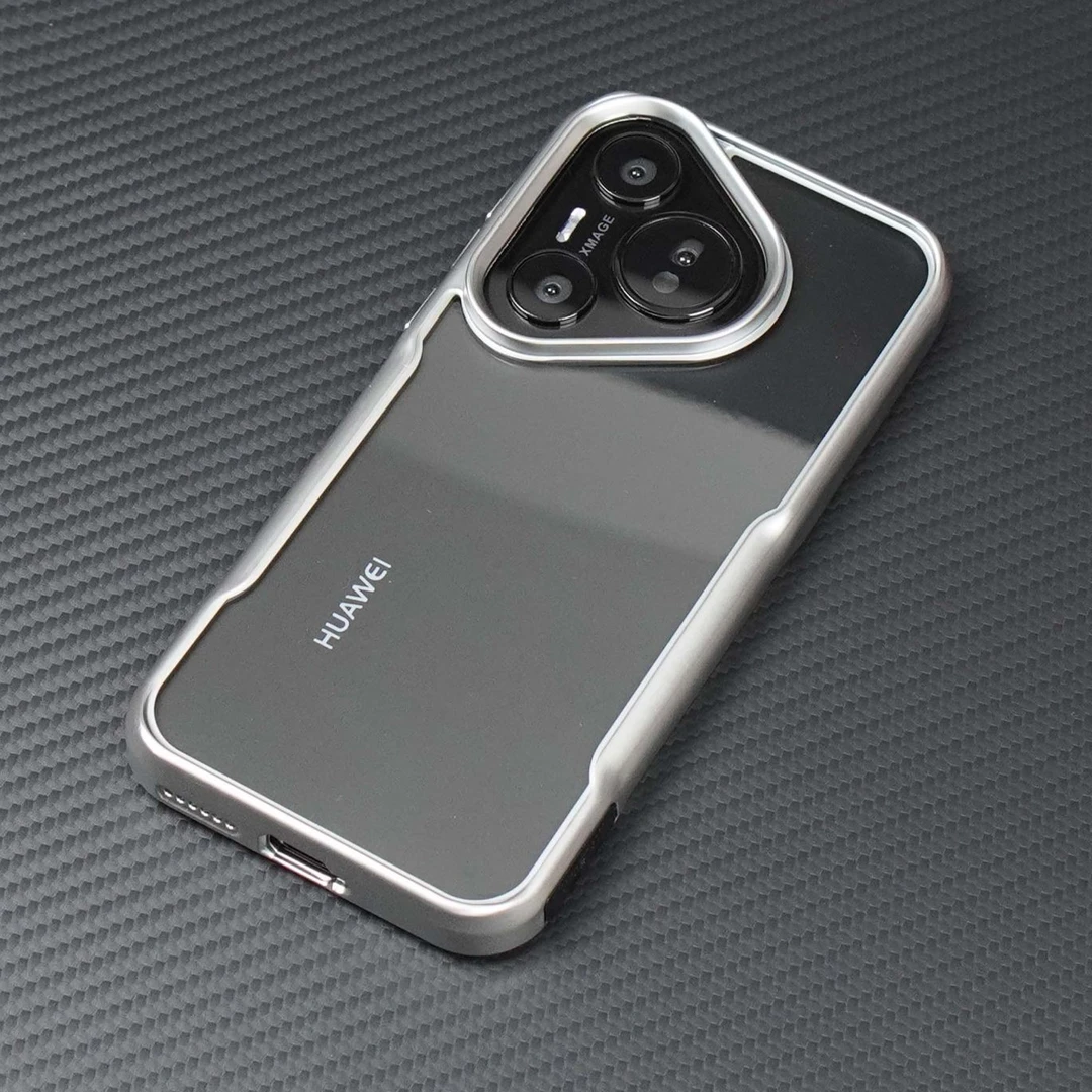 适用于华为pura70电镀护甲小蛮腰手机壳pro透明不发黄新款防摔壳