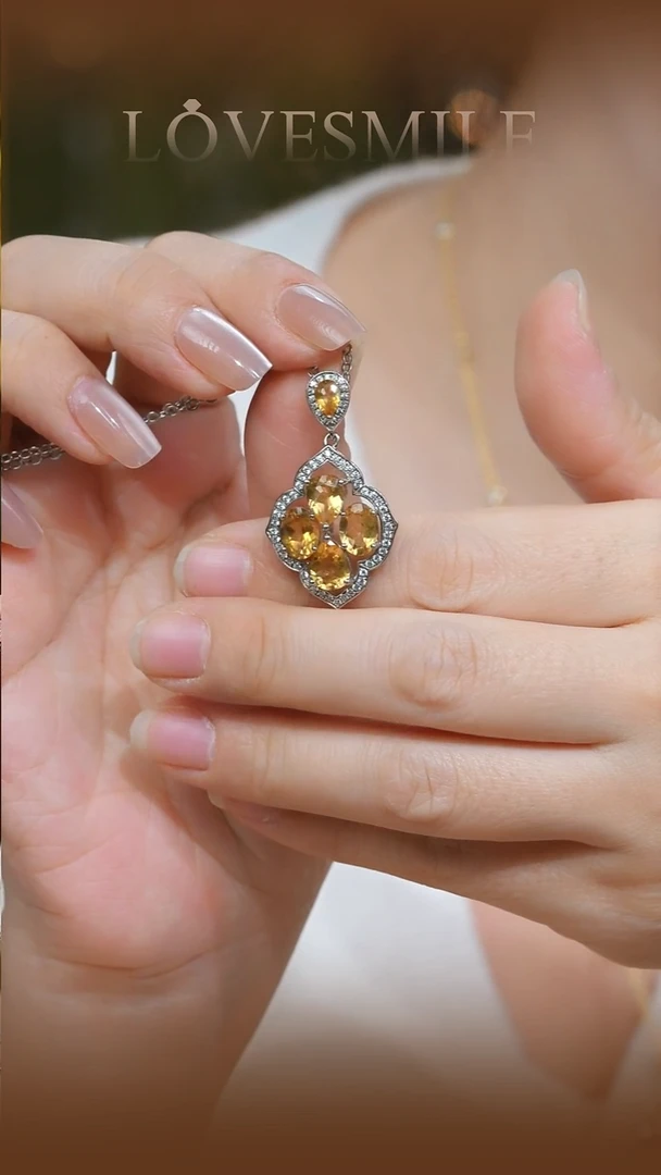 吊坠(不含链)银S925镶嵌黄晶047