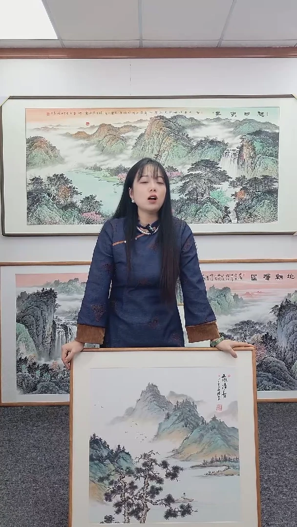 国画山水清音80*80手绘作品